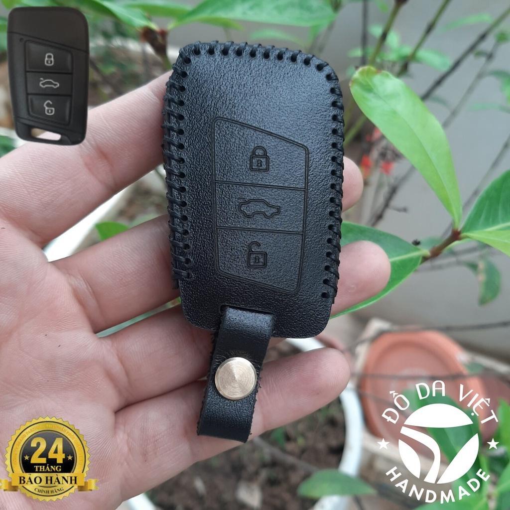 Bao da chìa khoá Ô tô Volkswagen Teramont 2022-2023. da bò thật , bảo hành 2 năm