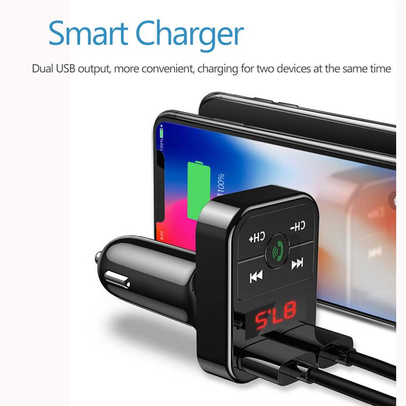 Bộ sạc xe USB nhanh chóng Bluetooth 5.0 FM Bộ điều chế bộ điều chế bộ dụng cụ xe tay 3.1A Bộ sạc nhanh Audio Player