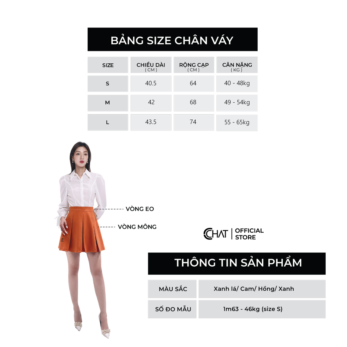 Chân Váy  Xếp Ly Dáng Chữ A Cao Cấp Phong Cách Trẻ Trung 12CNS2002YT