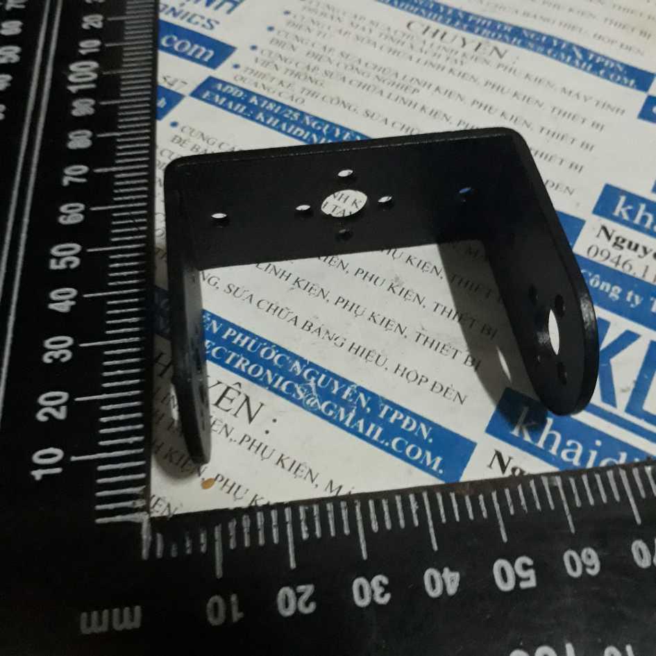 Khung động cơ servo 995,996… chữ U thấp, nhôm 2mm đen kde2636
