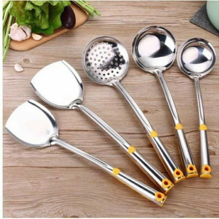 Bộ Muôi Inox Cao Cấp Cán Vàng TIM