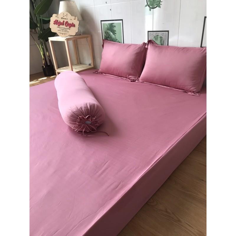 Bộ drap ga thun trơn HQ 4 món mịn, mát, màu sắc đa dạng