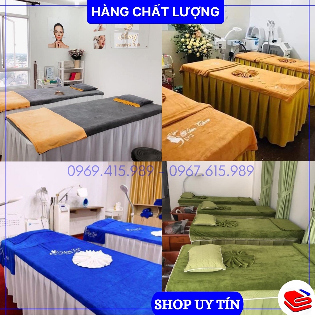 Khăn trải giường, phủ giường loại dày, siêu mềm mịn cho spa, thẩm mỹ, kt 90x190cm