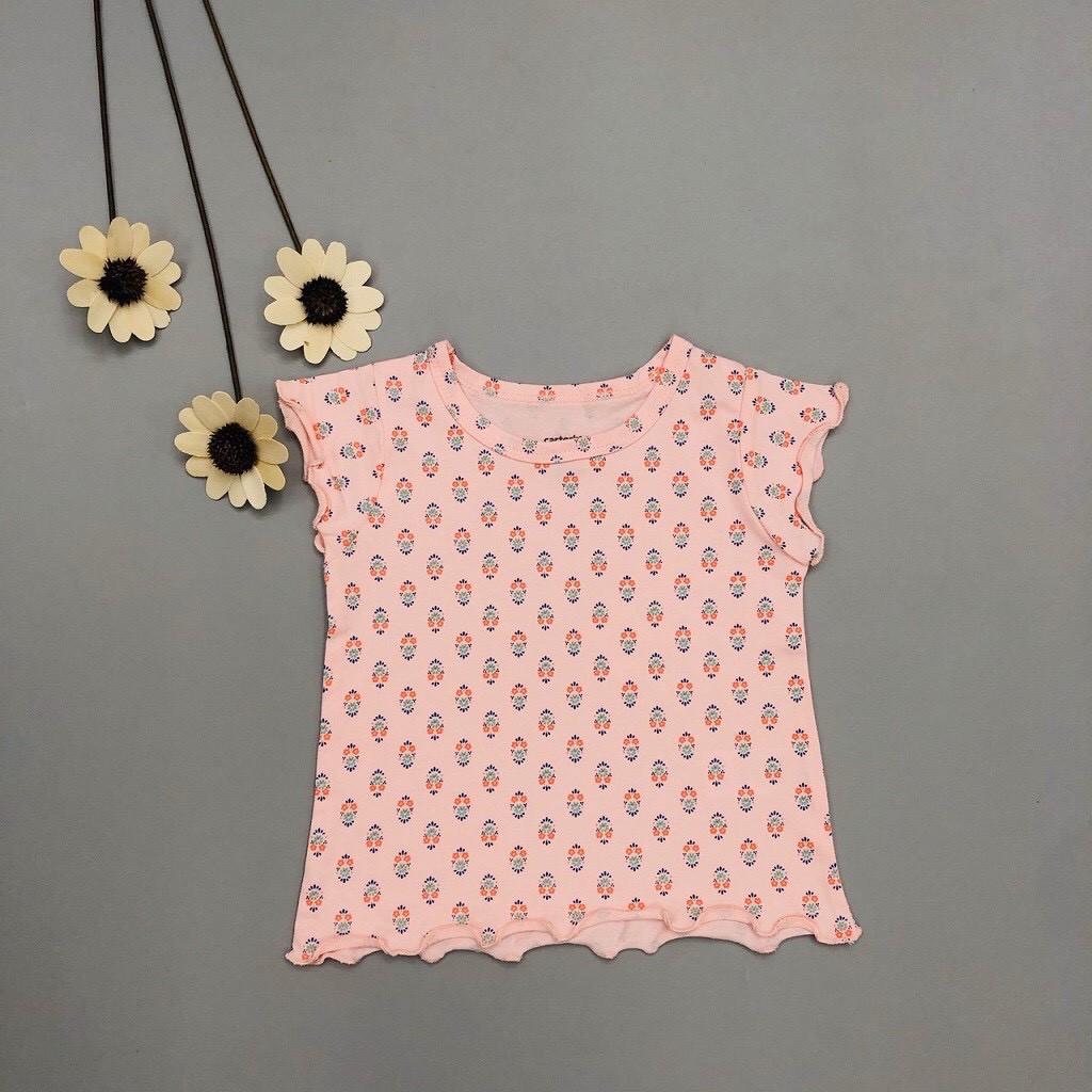 Áo Thun Bé Gái Size 1-5T, Hàng Made In Vn, Chất Cotton Xuất Dư Đẹp, Tay Và Gấu Quấn Biên Điệu Đà