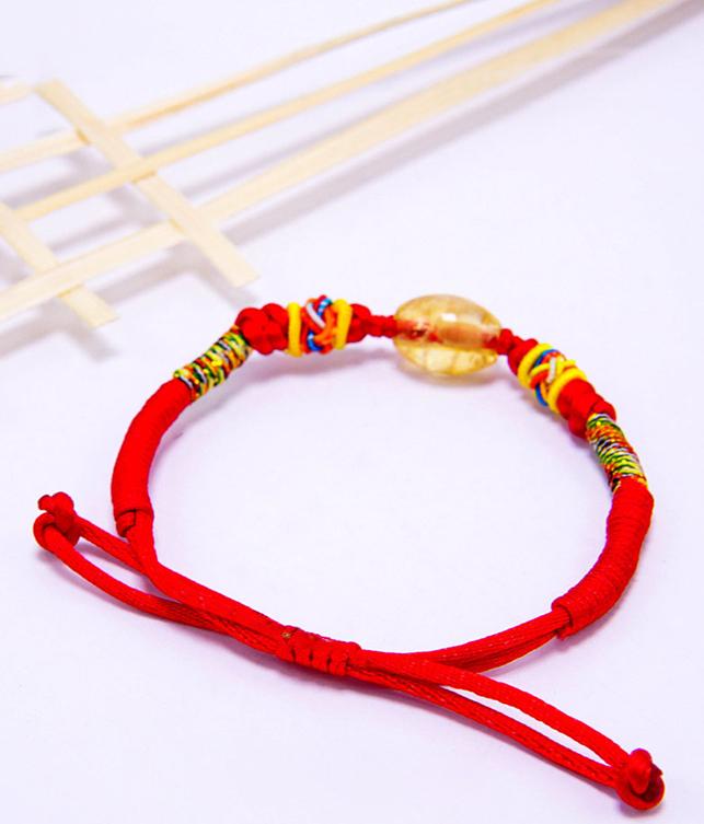 Vòng Tay Lu Thống Thạch Anh Citrin Vàng