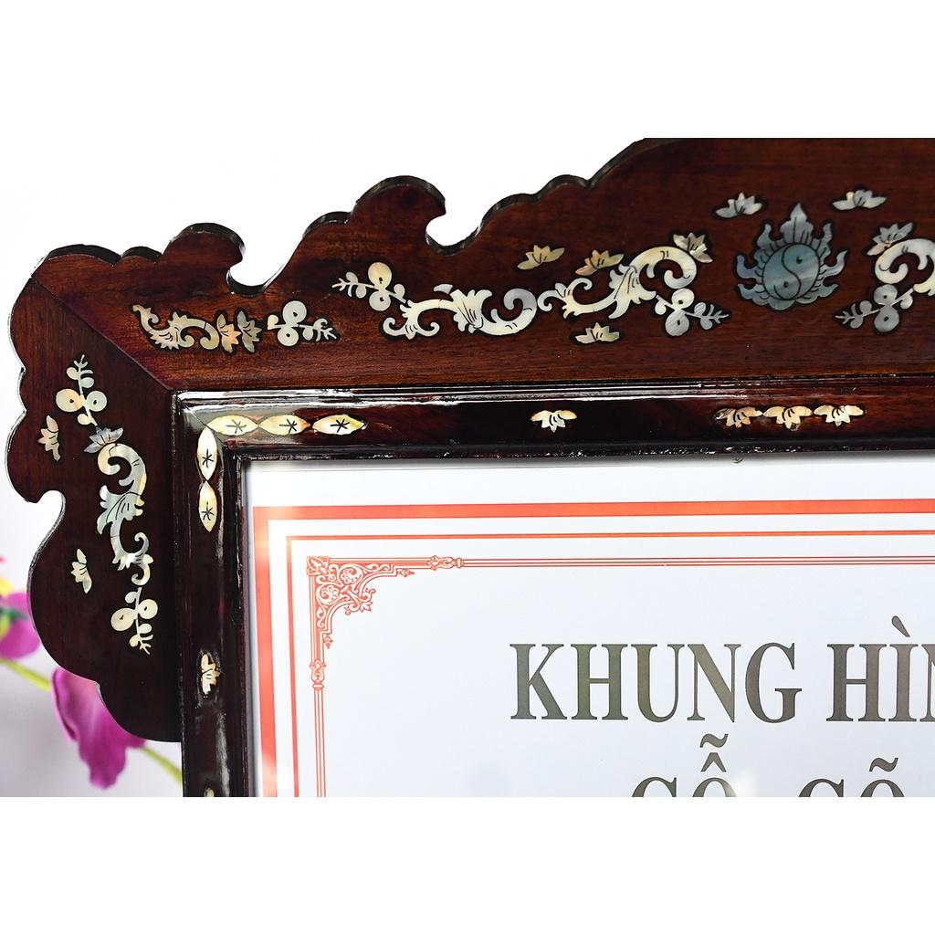 khung hình thờ gỗ Gõ, cẩn ốc xà cừ 35 x 25