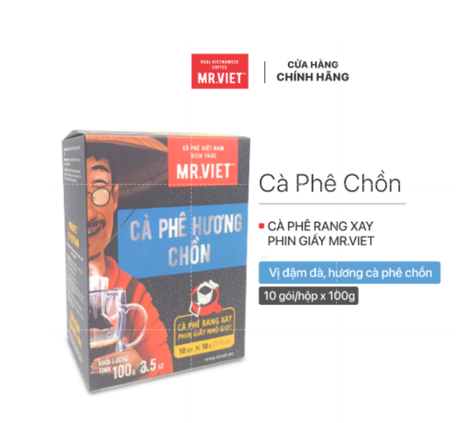 Cà phê phin giấy- cà phê hương Chồn ( Chon coffee -ground coffee drip bag)100gr