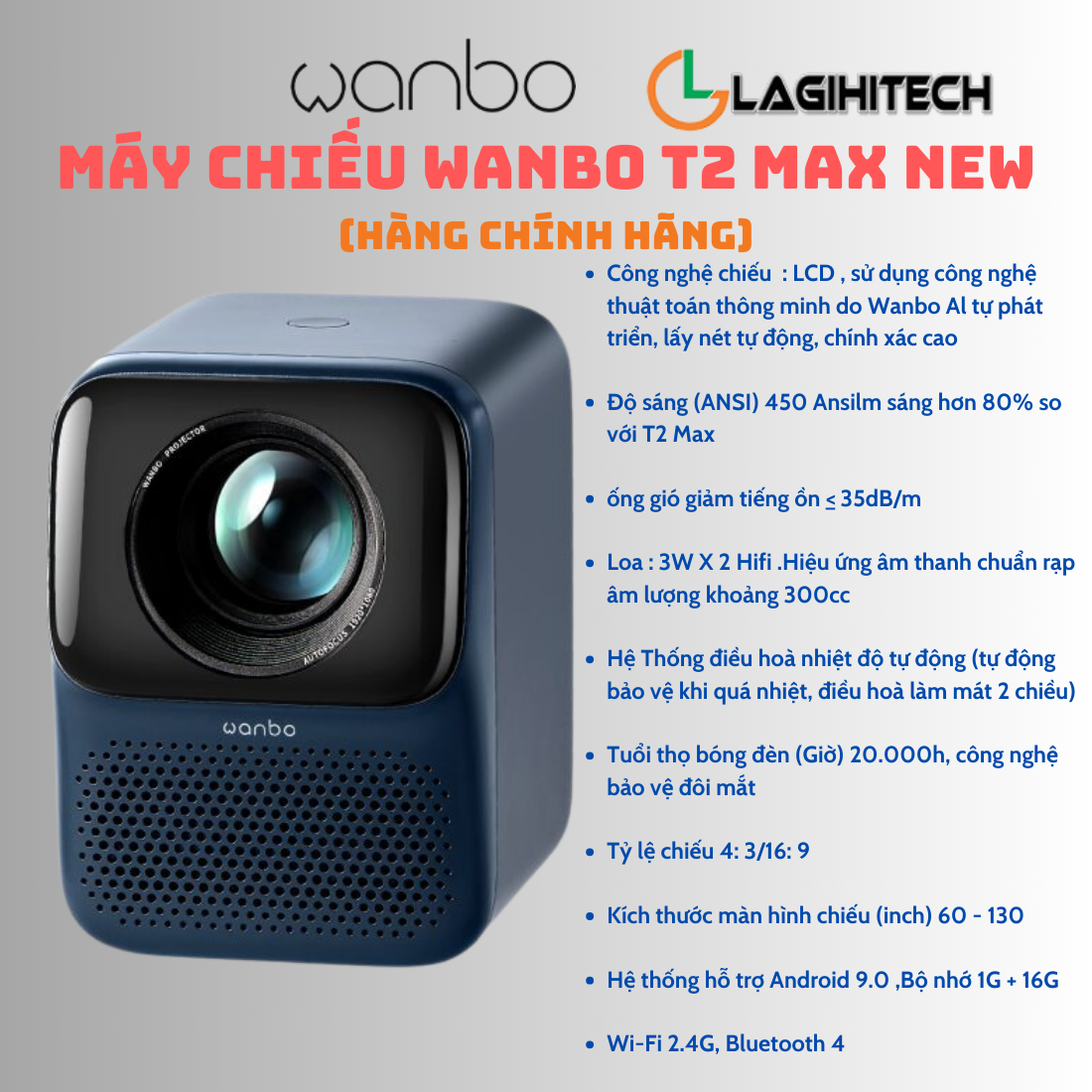 Máy Chiếu Wanbo T2 Max New 2023 - Hàng Chính Hãng