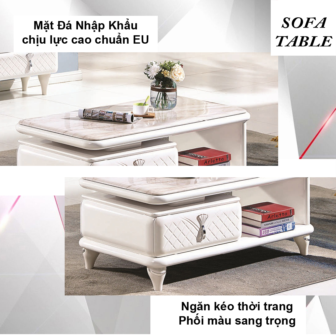 Bàn Sofa Mặt Đá / Dòng Cao Cấp - AZP-T244