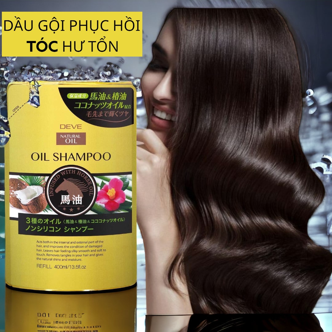 Dầu Gội Đầu Deve Natural Oil Shampoo Nuôi Dưỡng Tóc Chắc Khỏe Chiết Xuất Tinh Dầu Ngựa ((Refil))