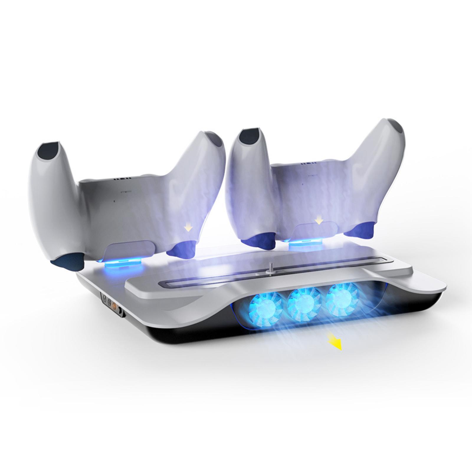 For PS5 Dual Controller Charger, Controller USB Charging Station Dock, with Cooling Fan Charging Station for Playstation5 Controller