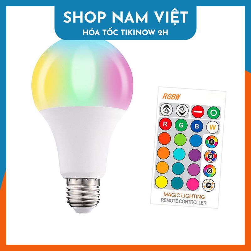 Đèn LED Bóng Bulb E27 16 Triệu Màu Điều Khiển Remote Hoặc App Điện Thoại (Kèm Chuôi