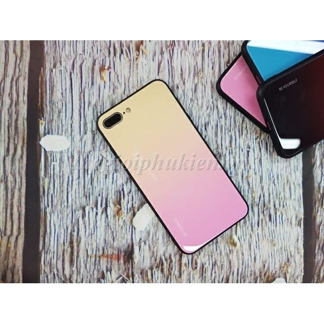 Ốp lưng kính màu Gradient viền dẻo cho iPhone 6 Plus, iPhone 6s Plus
