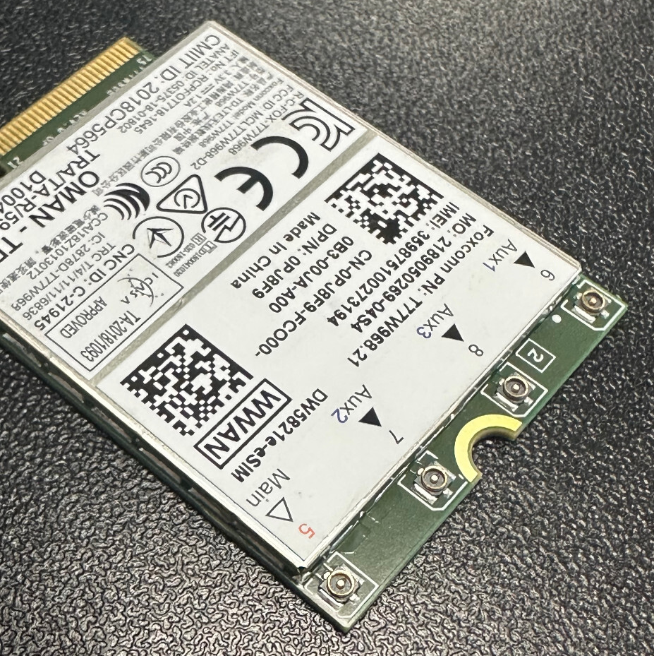Card WWAN 4G Dell DW5821e LTE dùng cho Laptop Dell Latitude 5420/5424/7424, Precision 7540 / 7740 - Hàng chính hãng