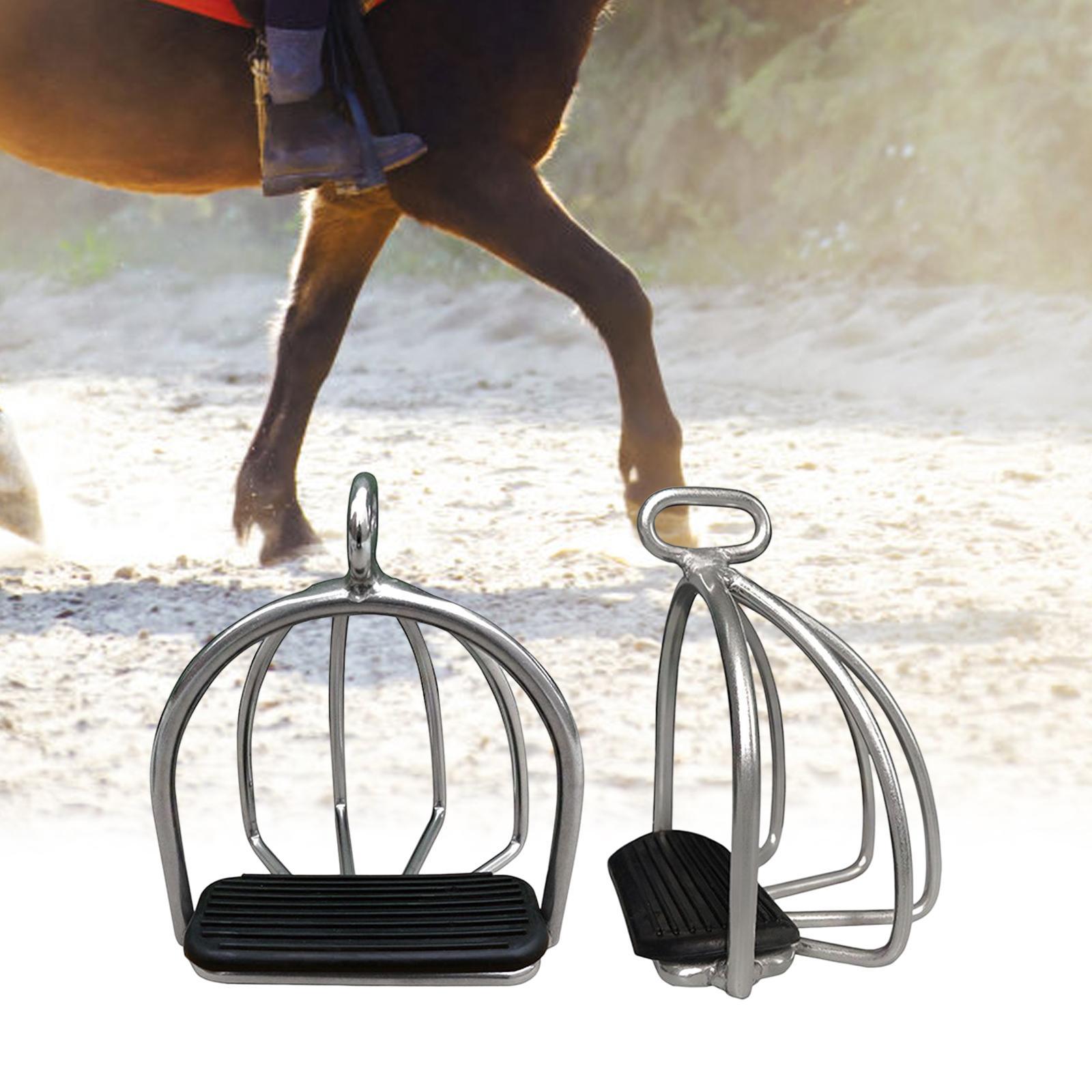 2Pcs Cage Horse Riding Stirrups Lightweight Equestrian Sports for Horse Riding Adults Accessories