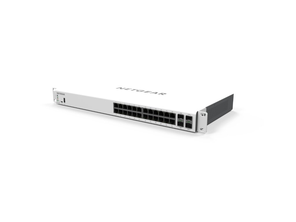 Bộ Chia Mạng Để Bàn/Gắn Rack 24 Cổng 10/100/1000M PoE+ Với 2 Cổng Quang 1G SFP Và 2 Cổng Quang 10G SFP+ Quản Trị Qua Cloud Insight Managed Gigabit Ethernet Smart Cloud Switch Netgear GC728XP- Hàng Chính Hãng