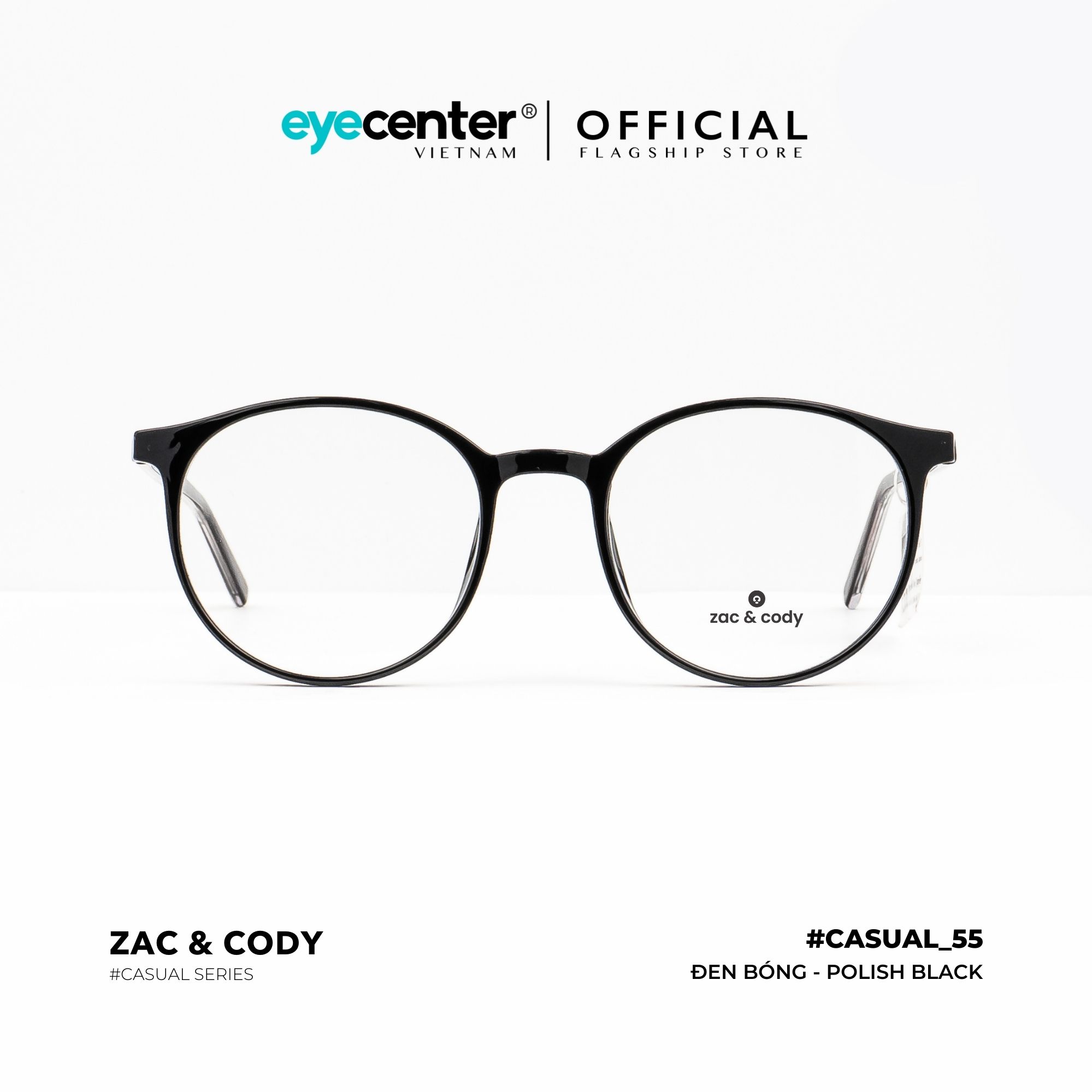 Gọng kính cận nam nữ chính hãng ZAC & CODY C55-S lõi thép chống gãy nhập khẩu by Eye Center Vietnam