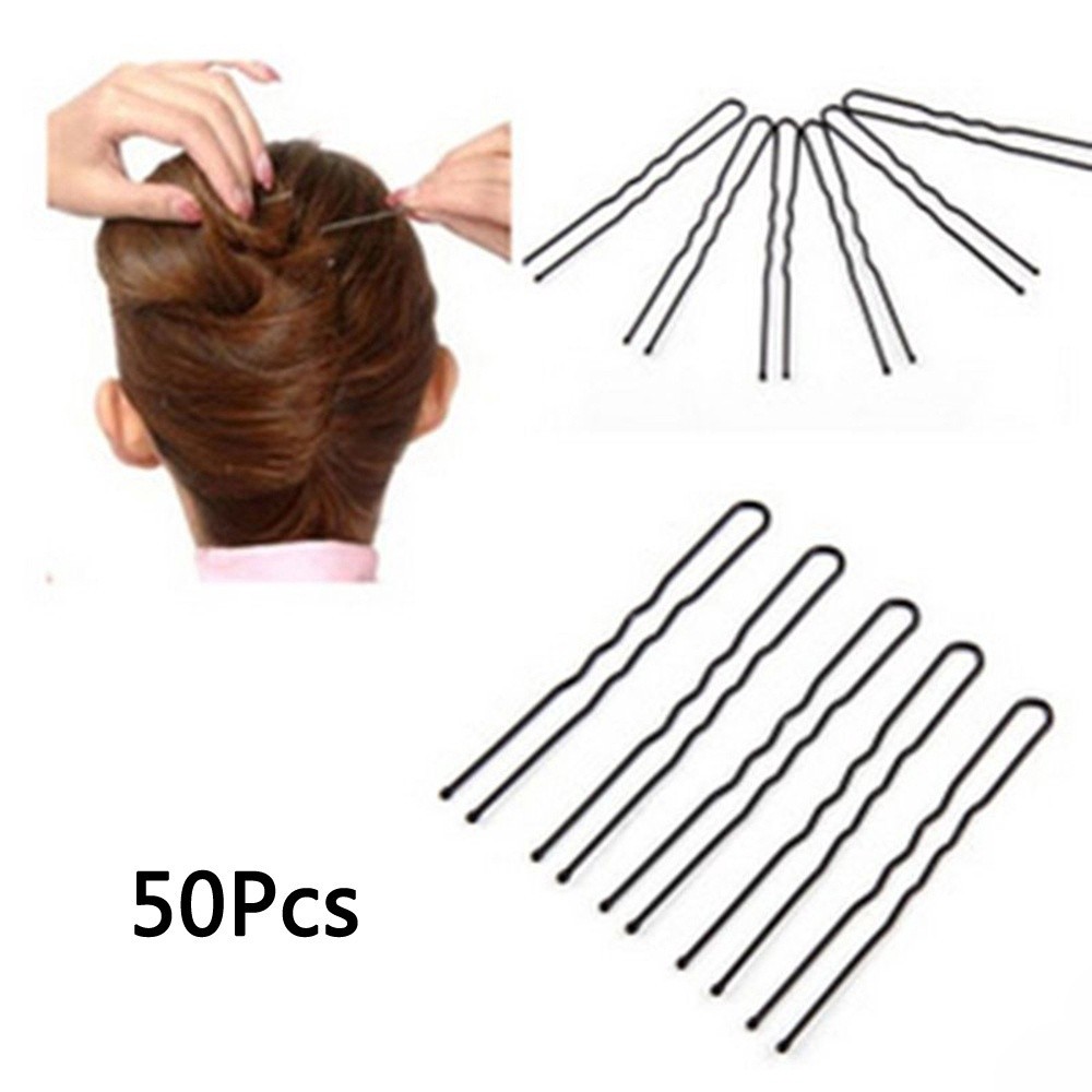Ghim chữ U cài tóc, búi tóc 7cm bọc sơn đen chống gỉ bền đẹp