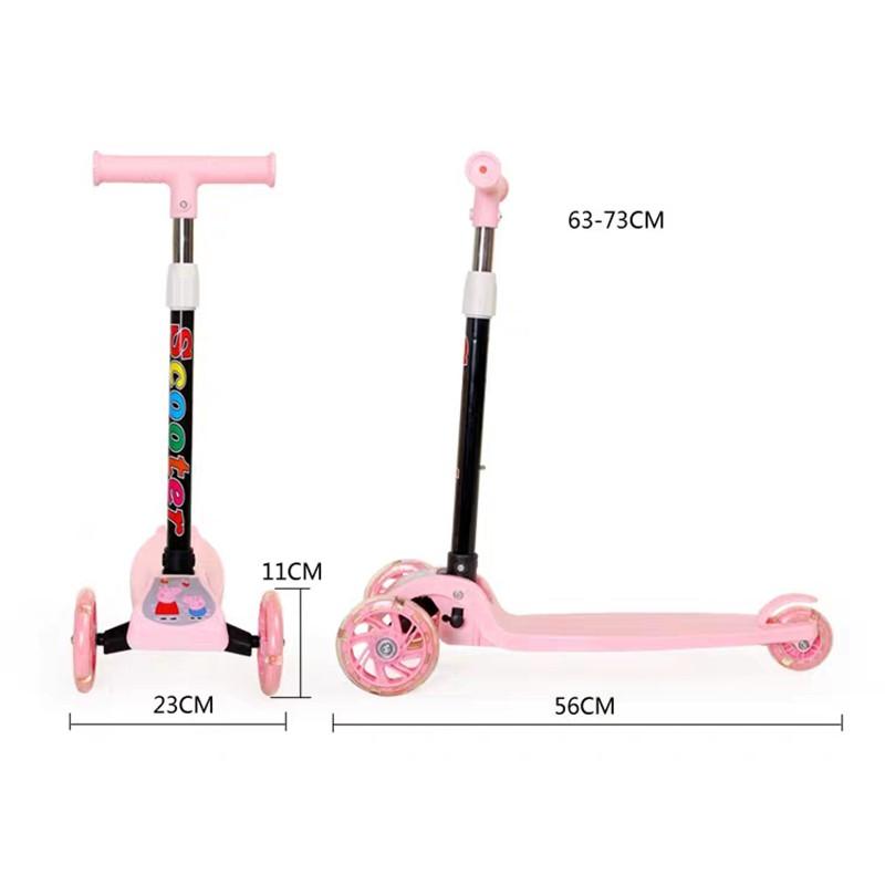 Xe Trượt Scooter 3 Bánh Đèn Led Phát Sáng - Xe trượt gấp gọn thông minh Cho bé 3-8 tuổi