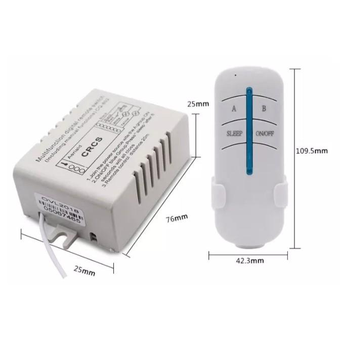Công tắc đèn không dây 2 kênh điều khiển từ xa bằng remote RF 315MHz