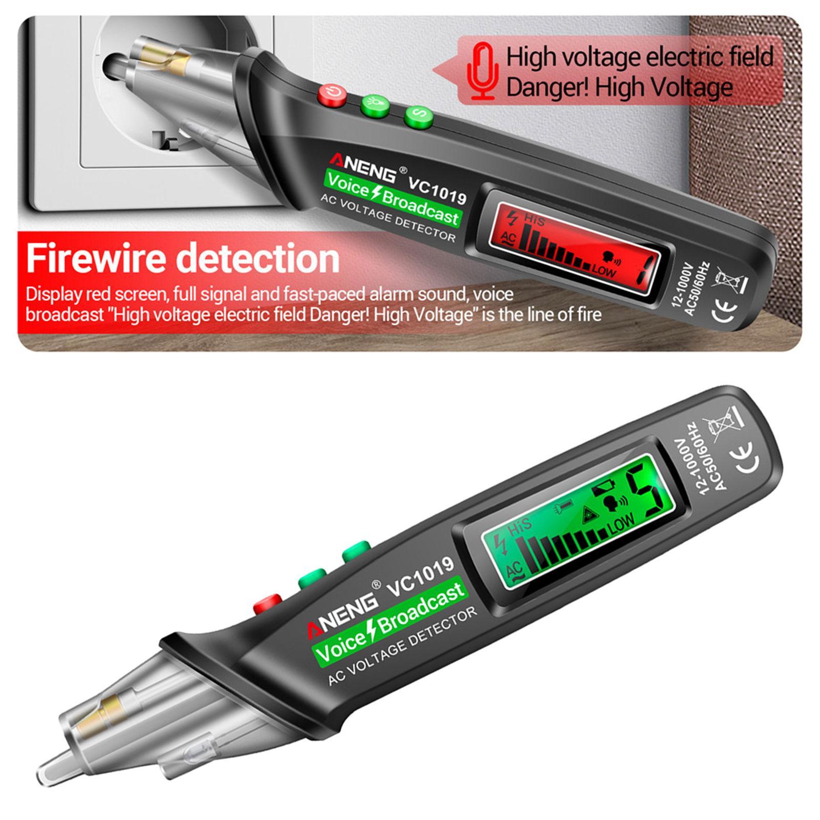 Portable Voltage Tester Non Contact Electric Tester Pen Self Test Function Industry Probe Pen for Power Cable Testing Electrician Wire Test