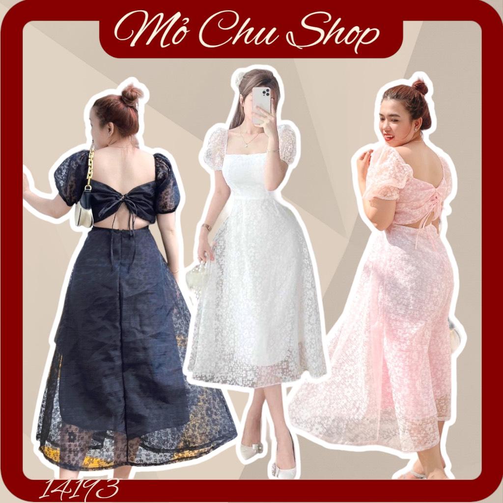 ĐẦM MIDI VOL HOA KHOÉT LƯNG BIGSIZE  14199