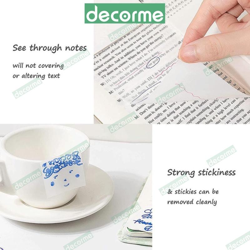 Giấy note copy DecorMe giấy note trong suốt tàng hình giấy ghi chú nhiều màu không thấm nước phụ kiện văn phòng phẩm