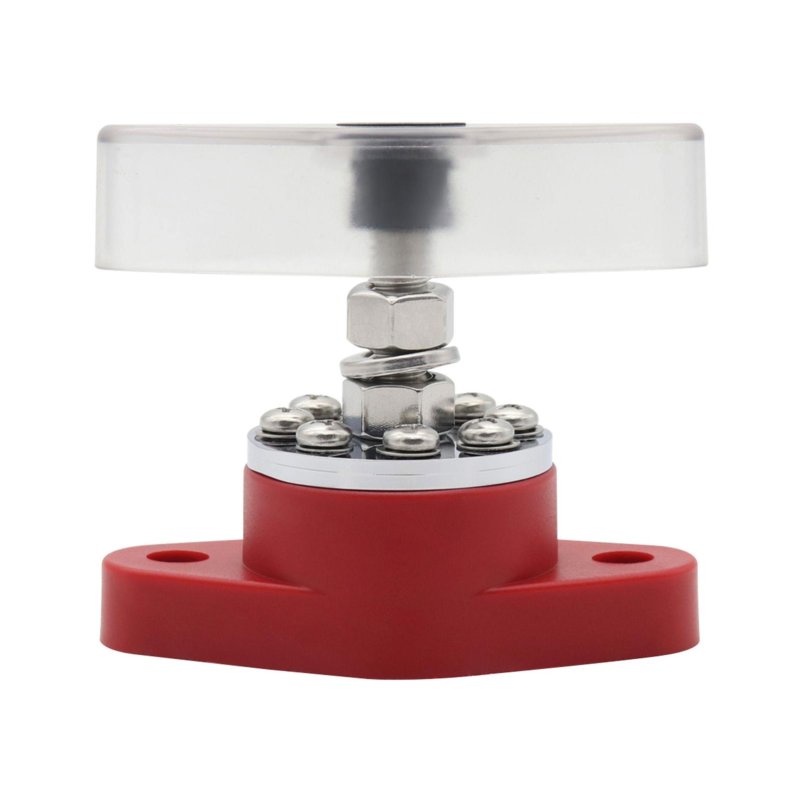 300A Stud Terminal Distribution Stud Junction Post 8 Terminal Block with Transparent Cover Stud 3/8inch