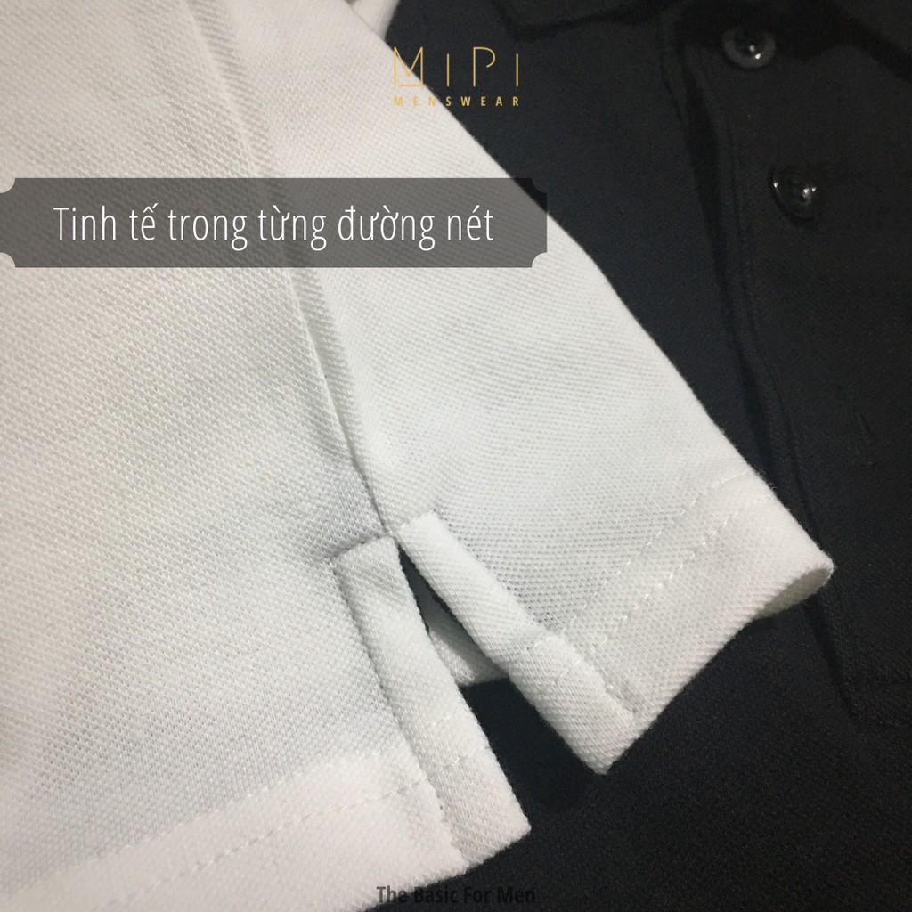Áo thun cổ bẻ nam tay ngắn, POLO Trắng đen chất cotton thoáng mát, thấm hút tốt, cao cấp cực sang trọng