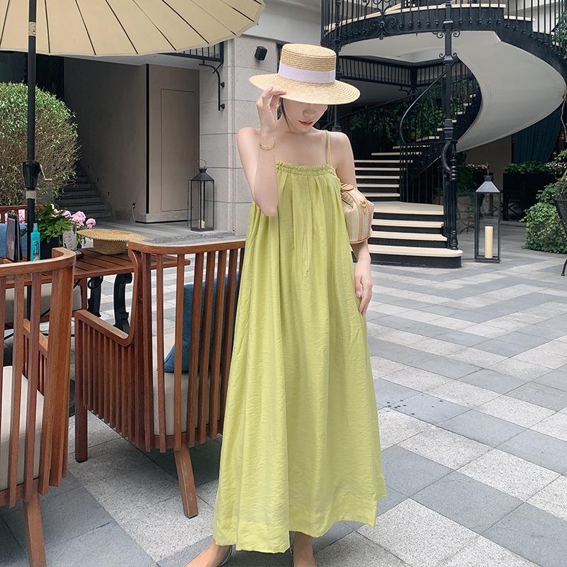 Maxi đi biển, váy đi biển 2 dây dáng dài mặc ở nhà, đi chơi siêu xinh chất vải mát, chun ngực co giãn thoải mái VAY004