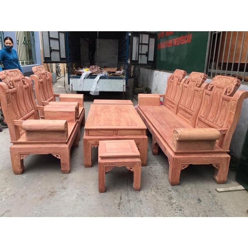 Bàn ghế âu á tay hộp gỗ hương đá tay 10