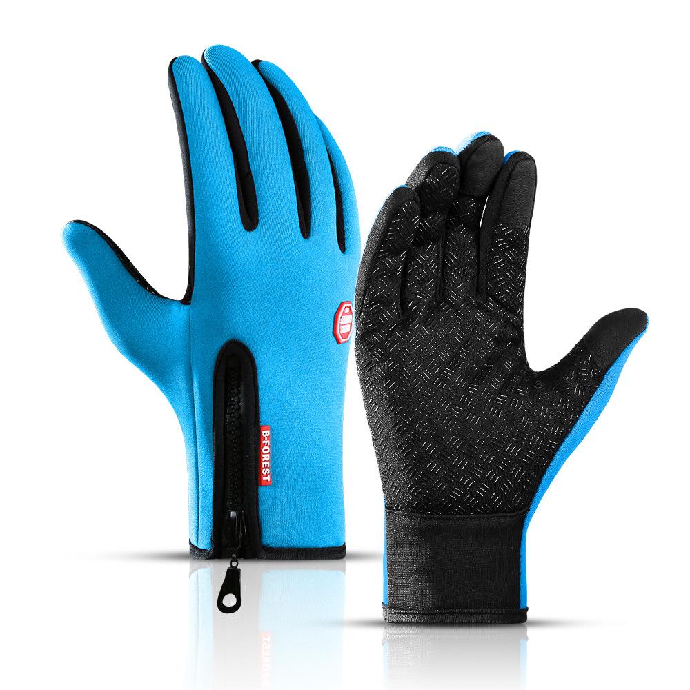 1PCS unisex màn hình cảm ứng mùa đông nhiệt ấm toàn bộ ngón tay để đạp xe đạp xe đạp trượt tuyết ngoài trời Color: Black Size: L