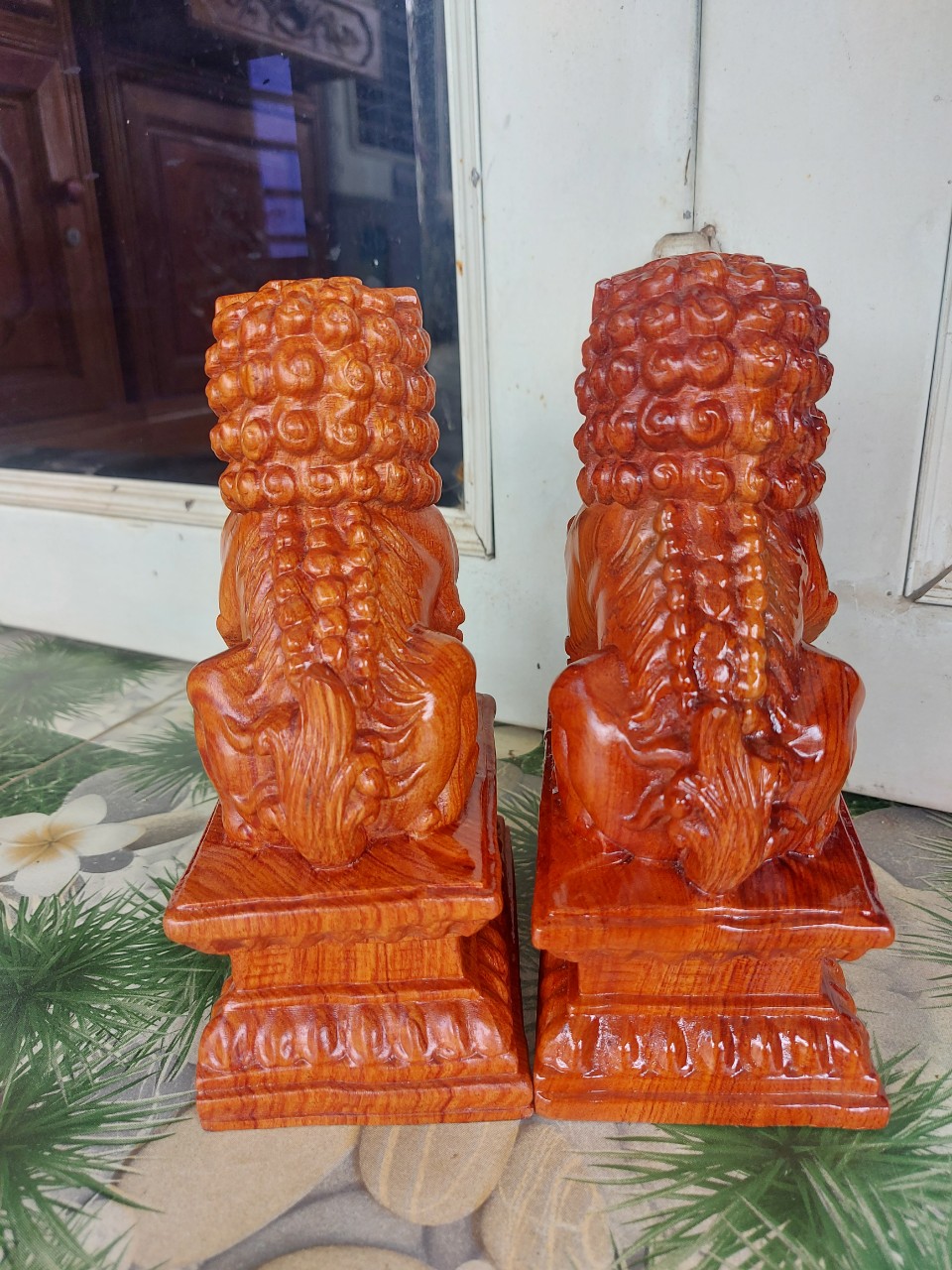 Cặp kỳ lân phong thuỷ gỗ hương cao 30-40 cm