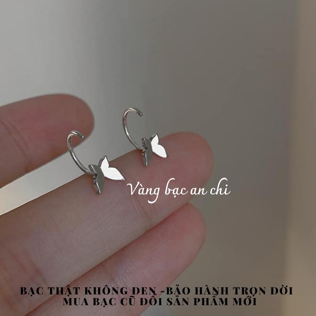 Bông tai bạc trẻ trung,Bông tai nữ bạc thật, Vàng bạc an chi