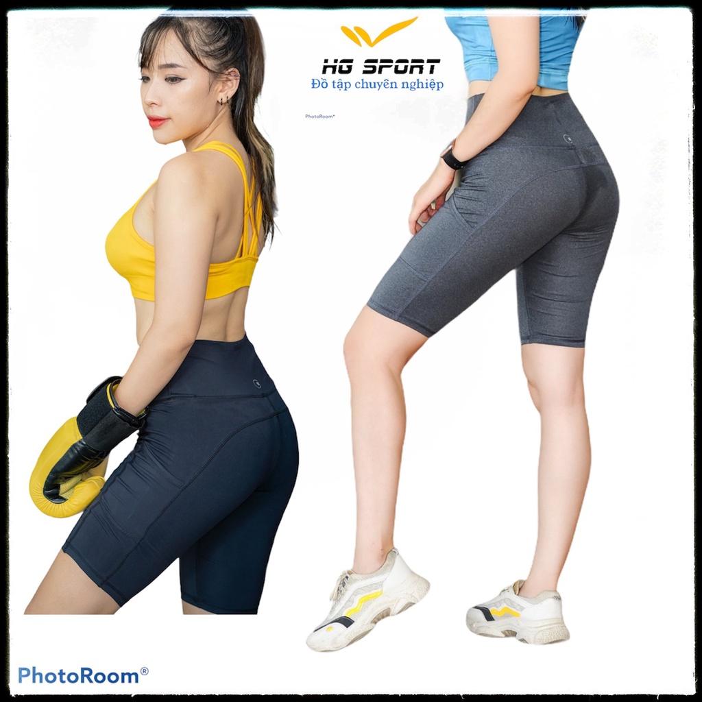 Quần Tập Gym Nữ, Yoga, Thể Dục Thể Thao Ngắn Biker, Quần Lửng Lưng Cao, túi cạnh từ 45 - 76 kg QN302