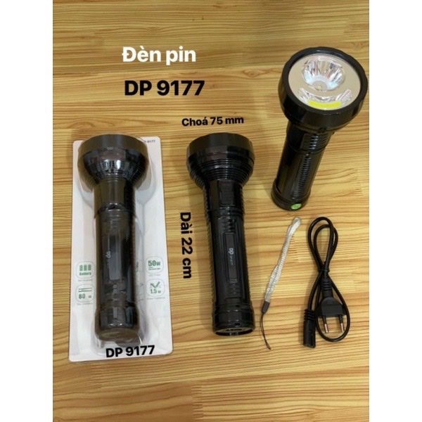 Đèn pin DP 9177 , đèn pin Led  có dây cắm sạc tiện lợi