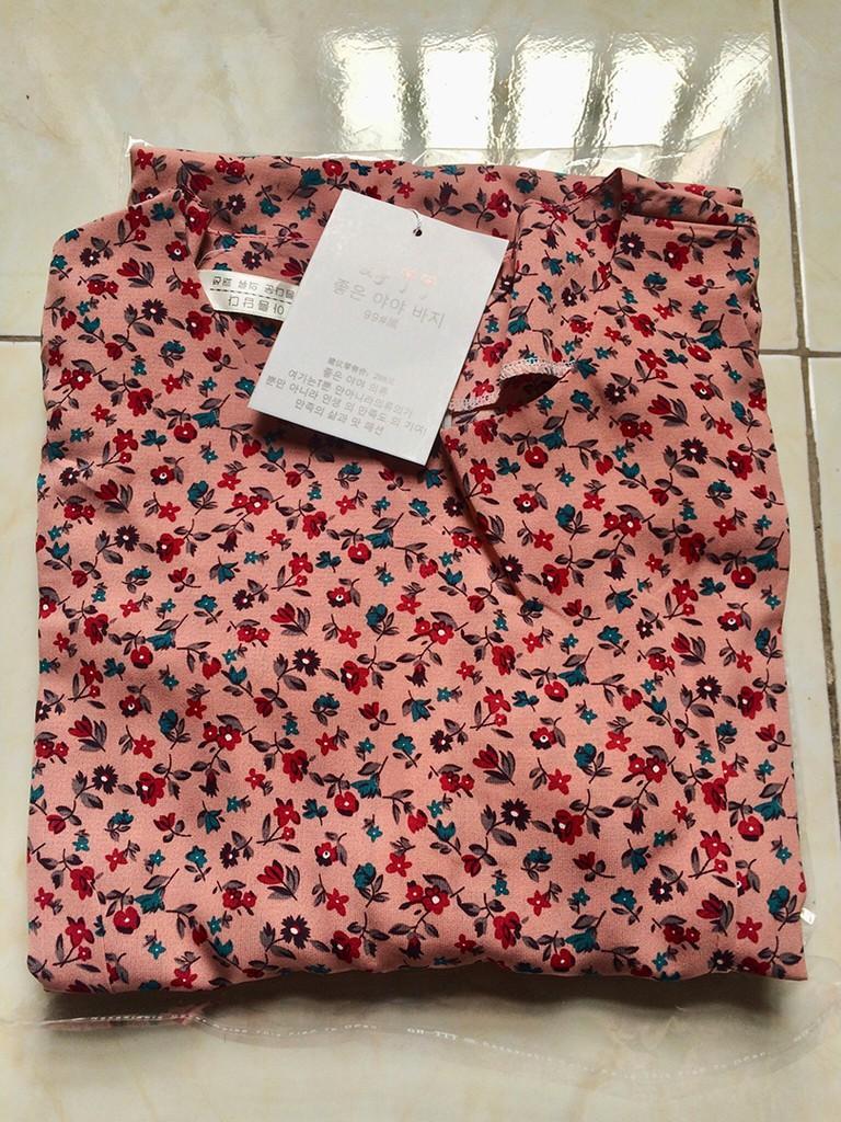 VÁY VINTAGE CỔ TRÒN TAY DÀI, Đầm công sở Quảng Châu màu hồng