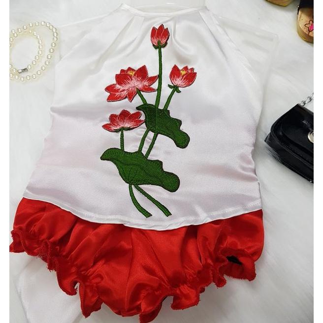 Bộ đồ bé gái yếm hoa hồng hoa sen CHẤT LIỆU CAO CẤP 8-22kg Angel Baby Thời Trang Thiết Kế
