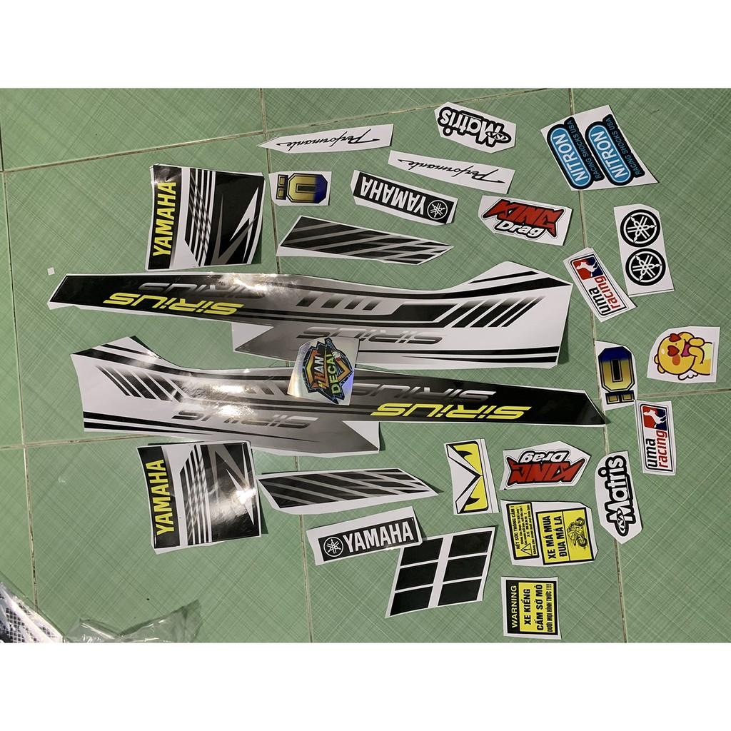 Tem sirius 110 trắng đen