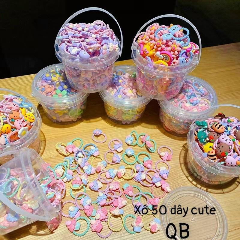 Xô 50 Dây Chun Buộc Tóc Hình Cute Cho Bé