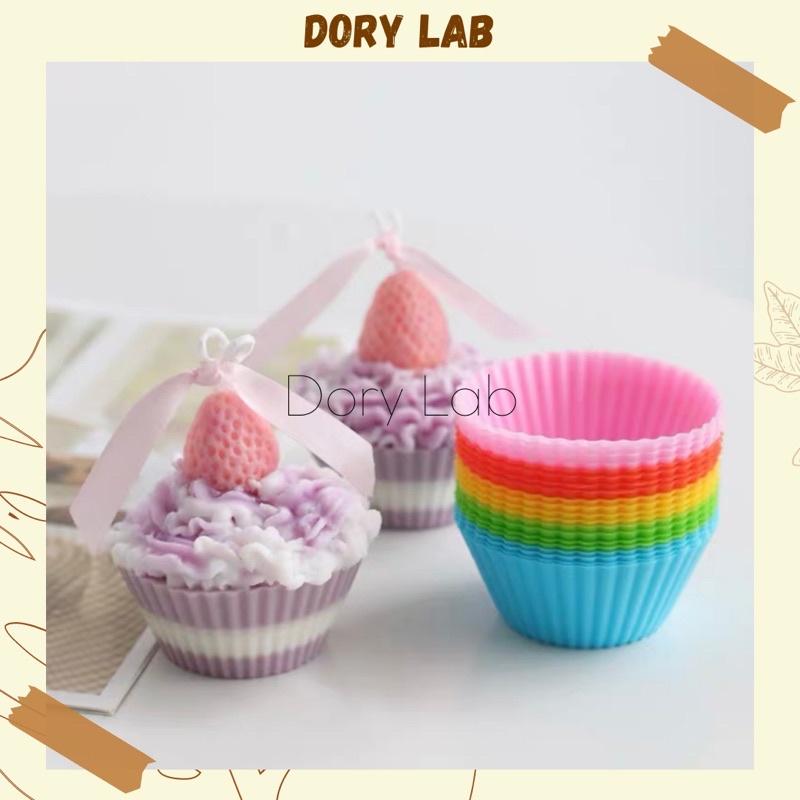 Nến Thơm Cupcake Quả Dâu Tây Handmade Không Khói, Phụ Kiện Decor, Quà Tặng - Dory Lab