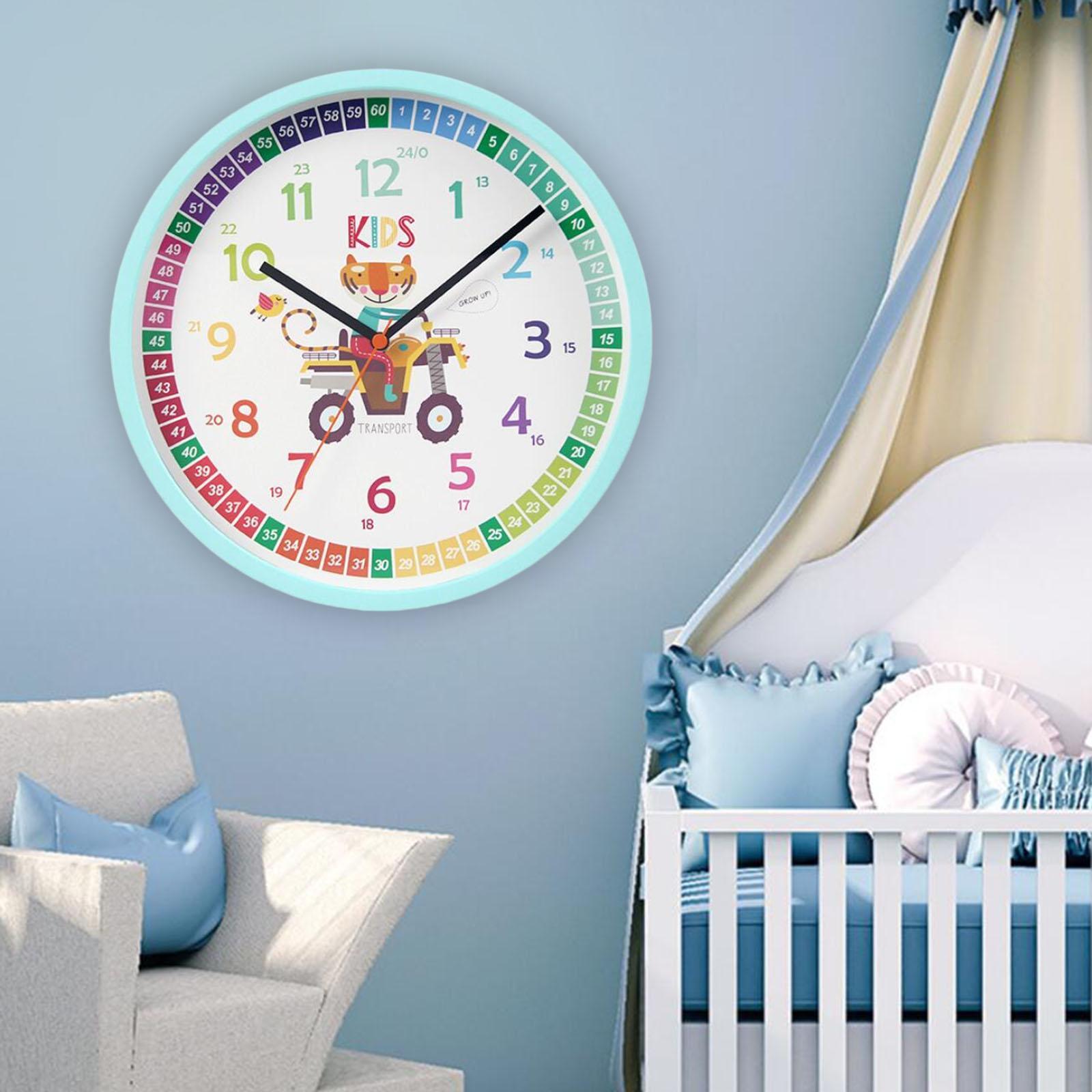 10" Analog Clock for Kids Teaching Clock Silent for Kids School Home Teachers Living Room