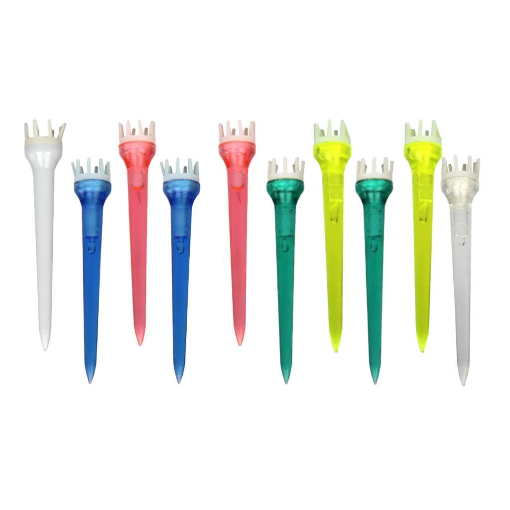 10pcs Premium PE  Golf Tees Crown Claw Tee Replacement Assorted 50mm