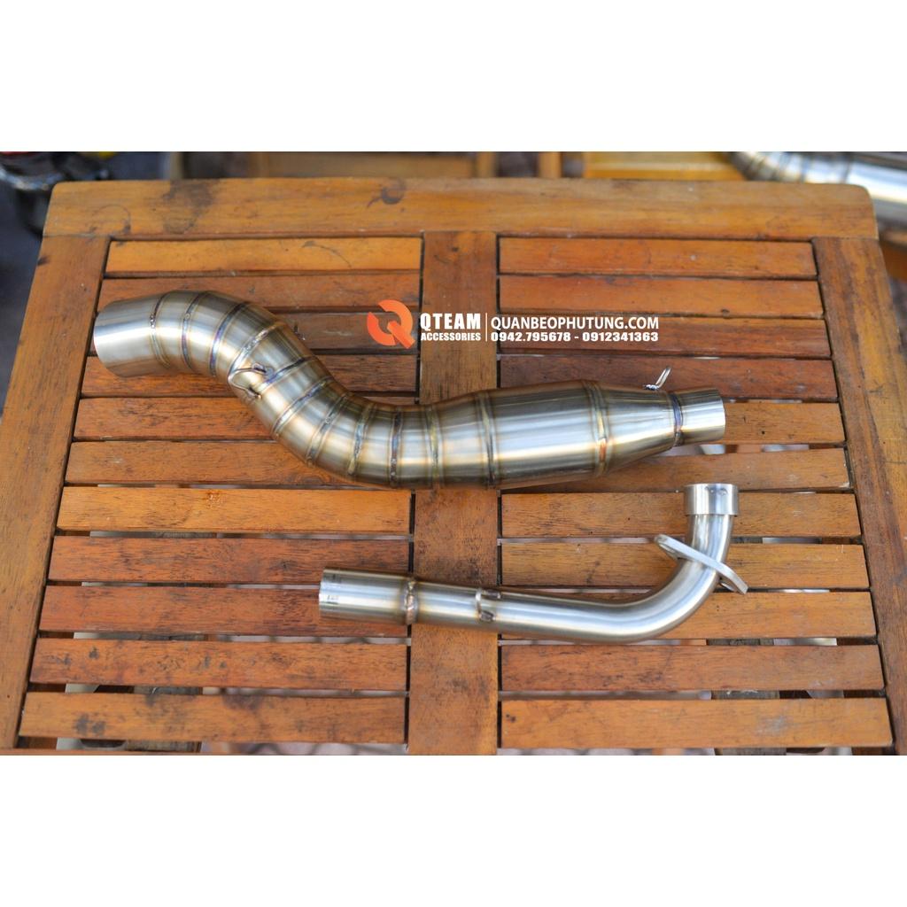 Cổ pô inox 304 bầu lưới tổ ong cho các dòng xe máy côn tay YAMAHA, HONDA và SUZUKI