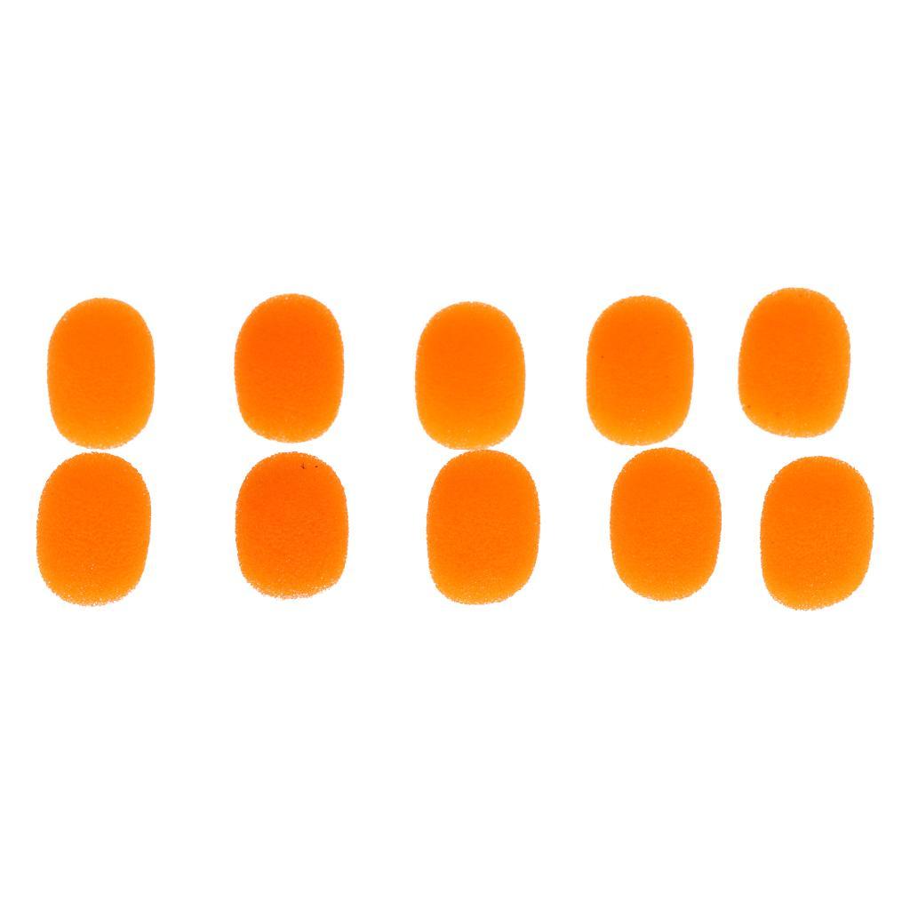 2-6pack 10 Pieces Microphone Windshield Foam Sponge Cover for Microphone Orange