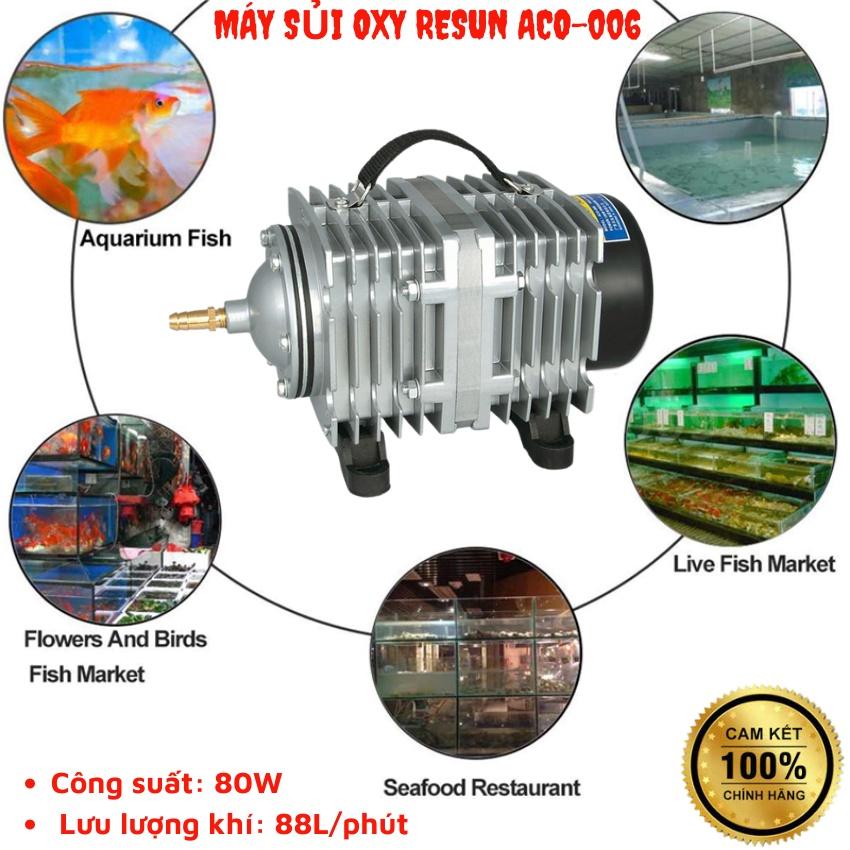 MÁY SỦI OXY HỒ CÁ, HỒ THỦY SẢN RESUN ACO-006 | CỬA HÀNG CÁ CẢNH VÀ THIẾT BỊ LỌC NƯỚC HỒ CÁ MỘC VINH AQUA