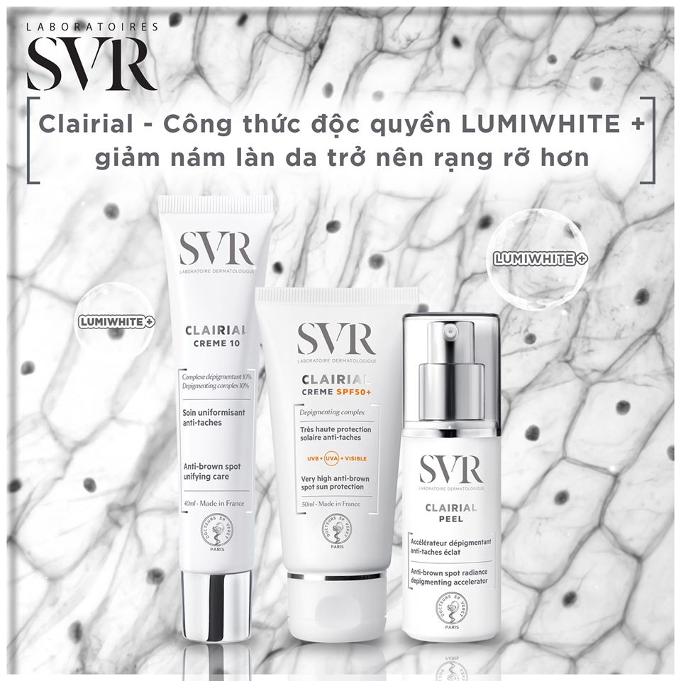 Tinh chất mờ đốm nâu, làm sáng và mềm mịn da SVR clairial serum 30ml TẶNG tẩy trang SVR (Nhập khẩu)