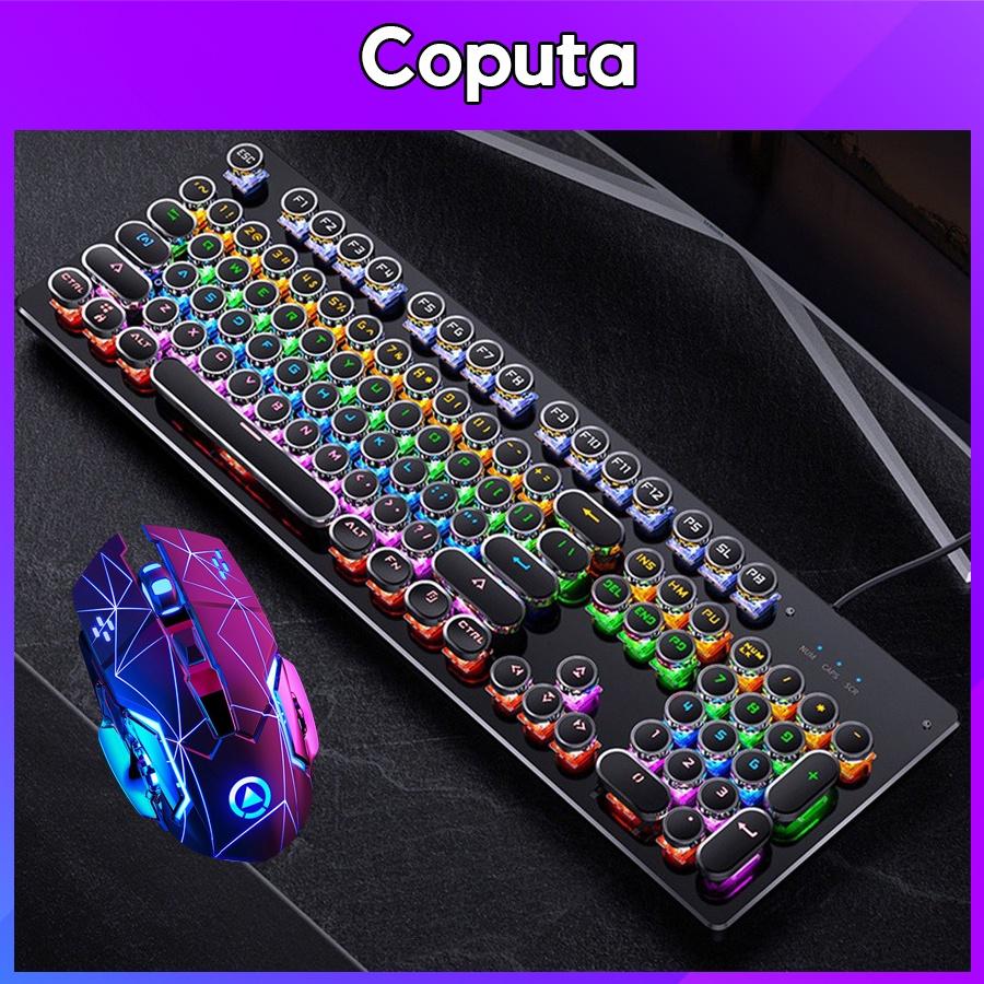 Combo bàn phím cơ và chuột không dây gaming Coputa bàn phím máy tính chuột chơi game T907 và A4