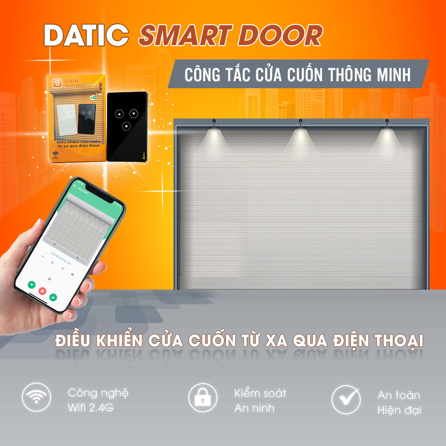 Công Tắc  Cửa Cuốn cảm ứng wifi điều khiển từ xa Datic Smart Door Màu trắng