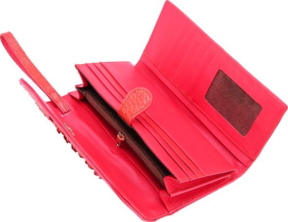 Ví Nữ Da Cá Sấu 3 Gấp Gai Huy Hoàng HT3290 - Đỏ
